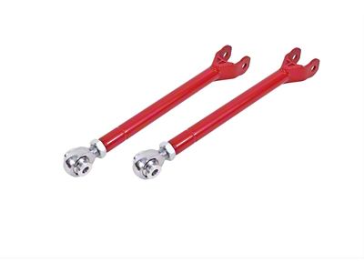 BMR Single Adjustable Rear Lower Trailing Arms; Rod Ends; Red (06-23 Charger)