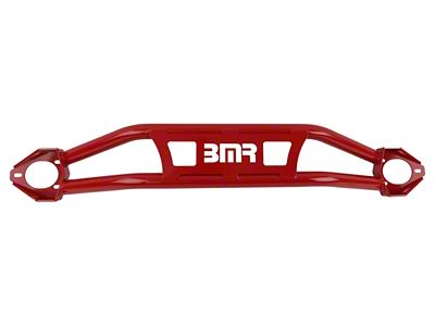 BMR Twin Tube Design Front Strut Tower Brace; Red (15-23 V8 HEMI Charger w/o Shaker Hoods, Excluding 6.2L HEMI)
