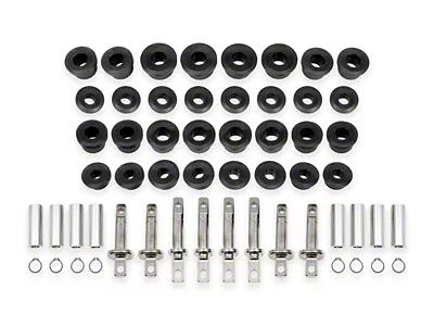 BMR Front and Rear Control Arm Bushing Kit; Delrin; Black (14-19 Corvette C7)