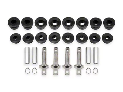 BMR Rear Upper and Lower Control Arm Bushing Kit; Delrin; Black (14-19 Corvette C7)