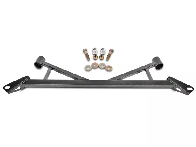 BMR Front Subframe Chassis Brace; 4-Point; Black Hammertone (15-23 Mustang GT, EcoBoost)