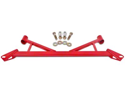 BMR Front Subframe Chassis Brace; 4-Point; Red (15-23 Mustang GT, EcoBoost; 24-25 Mustang w/ Manual Transmission)