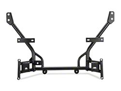 BMR K-Member with 0.50-Inch Lowered Motor Mounts; Standard Rack Mount; Black Hammertone (05-14 Mustang)