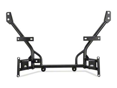 BMR K-Member with 0.50-Inch Lowered Motor Mounts; Standard Rack Mount; Black Hammertone (05-14 Mustang)