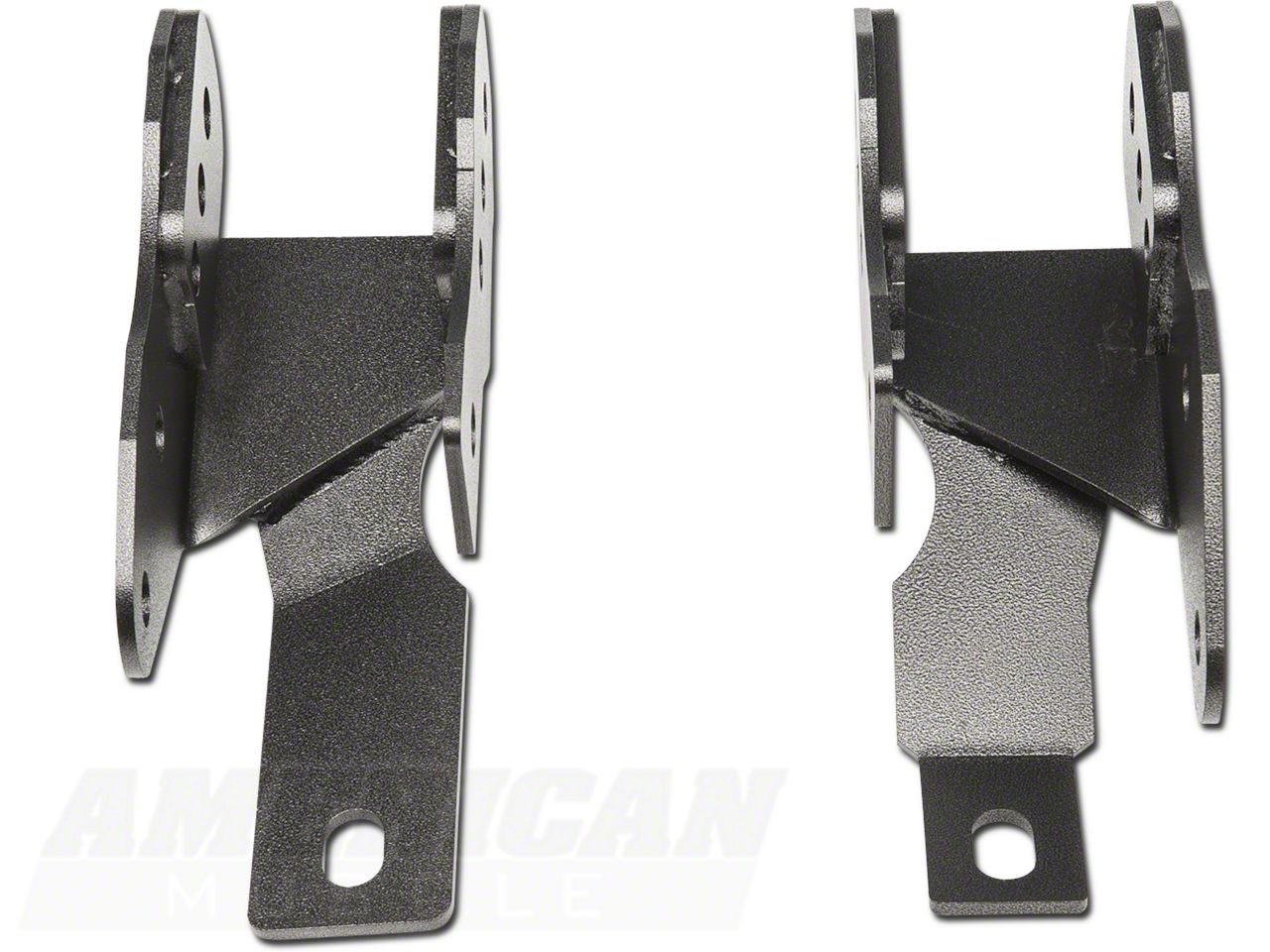 BMR Bolt-On Rear Lower Control Arm Relocation Brackets; Black Hammertone (05-14 Mustang)