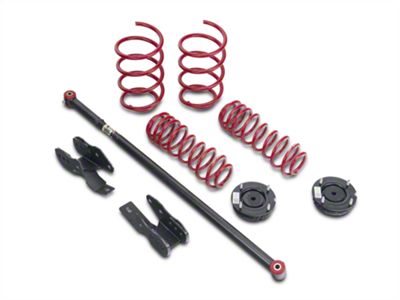 BMR Lowering Spring Package; Black Hammertone (05-10 Mustang GT, V6)