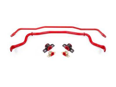 BMR Adjustable Front and Non-Adjustable Rear Sway Bars; Red (15-24 Mustang)
