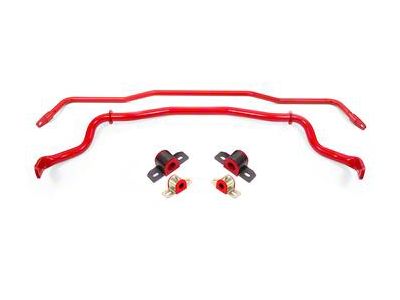 BMR Adjustable Front and Non-Adjustable Rear Sway Bars; Red (15-25 Mustang)