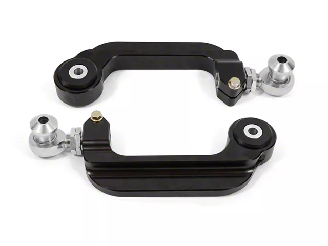 BMR Adjustable Rear Camber Links; Delrin/Rod End Combos; Black Anodized (15-24 Mustang)
