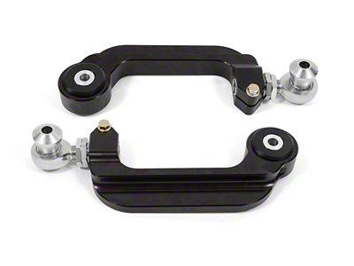 BMR Adjustable Rear Camber Links; Delrin/Rod End Combos; Black Anodized (15-24 Mustang)