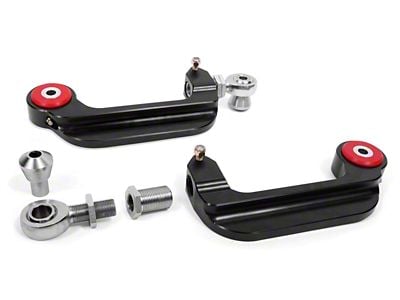 BMR Adjustable Rear Upper Control Arm Camber Links; Polyurethane/Rod End Combo; Black Anodized (15-24 Mustang)