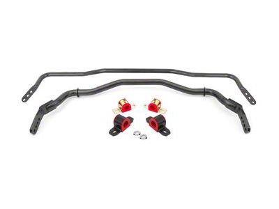 BMR Adjustable Front and Rear Sway Bars; Black Hammertone (15-25 Mustang)