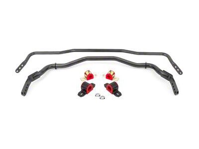 BMR Adjustable Front and Rear Sway Bars; Black Hammertone (15-24 Mustang)