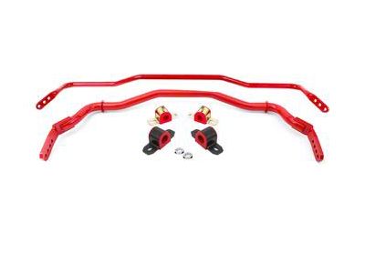 BMR Adjustable Front and Rear Sway Bars; Red (15-24 Mustang)