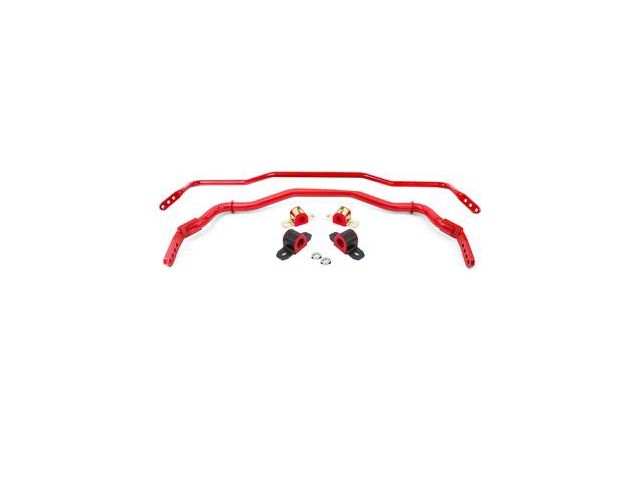 BMR Adjustable Front and Rear Sway Bars; Red (15-24 Mustang)