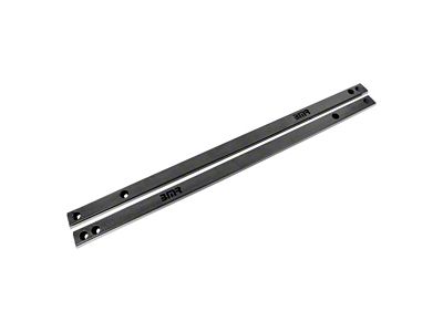 BMR Chassis Jacking Rails; Shorter Tube; Black Hammertone (15-24 Mustang Fastback)