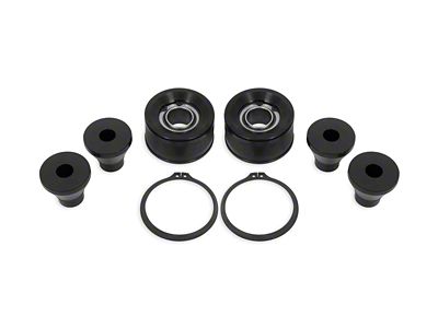 BMR Front Radius Rod Bearing Kit; Black Anodized (15-23 Mustang)
