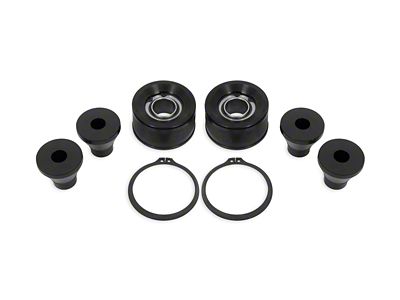 BMR Front Radius Rod Bearing Kit; Black Anodized (15-23 Mustang)