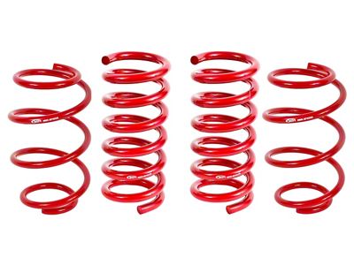 BMR Front and Rear Lowering Springs; Performance Version; Red (15-25 Mustang w/o MagneRide)
