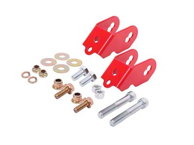 BMR Rear Camber Adjustment Lockout Kit; Red (15-25 Mustang)