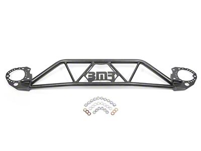 BMR Tubular Strut Tower Brace; Black Hammertone (15-24 Mustang GT, EcoBoost, Dark Horse)