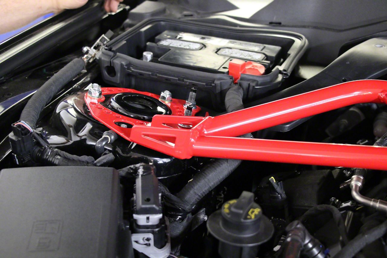 BMR Mustang Tubular Strut Tower Brace; Red BMR-STB760R (15