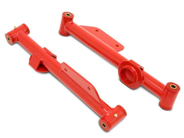 BMR Non-Adjustable DOM Rear Lower Control Arms; Polyurethane Bushings; Red (99-04 Mustang, Excluding Cobra)