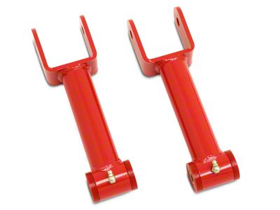 BMR Non-Adjustable DOM Rear Upper Control Arms; Polyurethane Bushings; Red (79-04 Mustang, Excluding 99-04 Cobra)