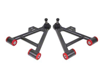 BMR Non-Adjustable Front Lower Coil-Over A-Arms; Polyurethane Bushings; Tall Ball Joint; Black Hammertone (79-93 Mustang)