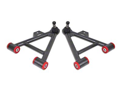 BMR Non-Adjustable Front Lower Coil-Over A-Arms; Polyurethane Bushings; Tall Ball Joint; Black Hammertone (79-93 Mustang)