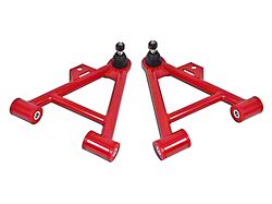 BMR Non-Adjustable Front Lower Coil-Over A-Arms; Polyurethane Bushings; Standard Ball Joint; Black Hammertone (79-93 Mustang)