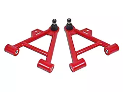 BMR Non-Adjustable Front Lower Coil-Over A-Arms; Polyurethane Bushings; Standard Ball Joint; Black Hammertone (79-93 Mustang)
