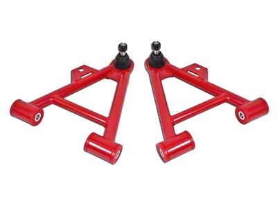 BMR Non-Adjustable Front Lower Coil-Over A-Arms; Polyurethane Bushings; Standard Ball Joint; Black Hammertone (79-93 Mustang)