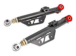 BMR On-Car Adjustable DOM Rear Lower Control Arms; Polyurethane/Rod End Combo; Black Hammertone (99-04 Mustang, Excluding Cobra)