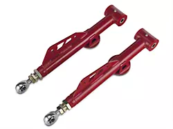 BMR On-Car Adjustable DOM Rear Lower Control Arms; Polyurethane/Rod End Combo; Red (99-04 Mustang, Excluding Cobra)