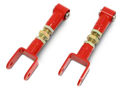 BMR On-Car Adjustable DOM Rear Upper Control Arms; Spherical Bearings; Red (79-04 Mustang, Excluding 99-04 Cobra)