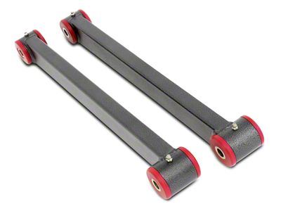 BMR Non-Adjustable Boxed Rear Lower Control Arms; Polyurethane Bushings; Black Hammertone (05-14 Mustang)