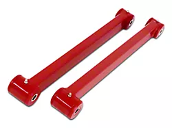 BMR Non-Adjustable Boxed Rear Lower Control Arms; Polyurethane Bushings; Red (05-14 Mustang)