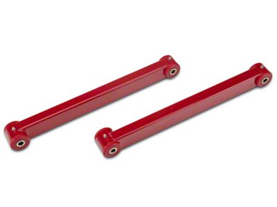 BMR Non-Adjustable Boxed Rear Lower Control Arms; Polyurethane Bushings; Red (05-14 Mustang)