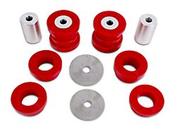 BMR Rear Cradle Bushing Kit; Polyurethane; Red (15-23 Mustang)