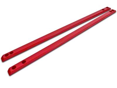 BMR Super Low Profile Chassis Jacking Rails; Red (15-23 Mustang Fastback)