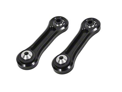 BMR Rear Lower Vertical Links; Delrin/Spherical; Black Anodized (15-23 Mustang, Excluding GT500; 24-25 Mustang w/o Performance Pack)