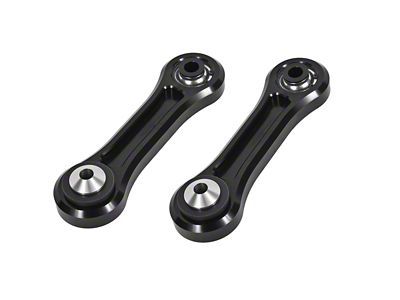 BMR Rear Lower Vertical Links; Delrin/Spherical; Black Anodized (15-24 Mustang)
