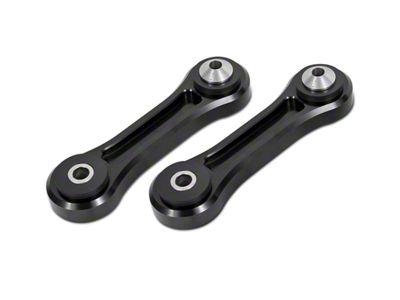 BMR Rear Lower Vertical Links; Delrin; Black Anodized (15-24 Mustang)