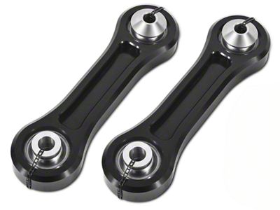 BMR Rear Lower Vertical Links; Spherical Bearings; Black Anodized (15-24 Mustang)