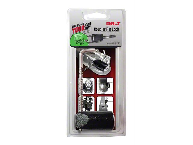 BOLT Lock Trailer Coupler Pin Lock for Center Cut Keys
