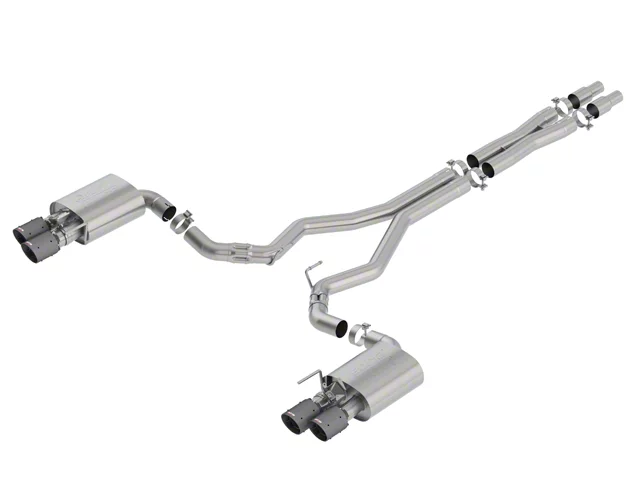 Borla ATAK Cat-Back Exhaust with Black Carbon Fiber Tips (18-23 Mustang GT Fastback w/ Active Exhaust)