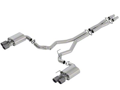 Borla ATAK Cat-Back Exhaust with Black Carbon Fiber Tips (18-23 Mustang GT Fastback w/ Active Exhaust)