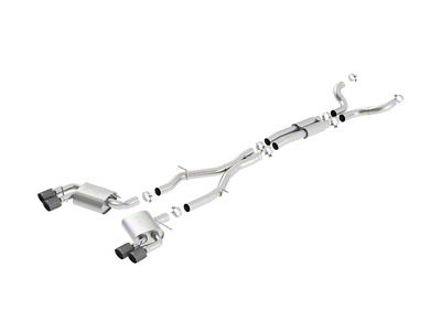 Borla S-Type Cat-Back Exhaust with Black Carbon Fiber Tips (16-24 Camaro SS Coupe w/ NPP Dual Mode Exhaust or Quad Exhaust)