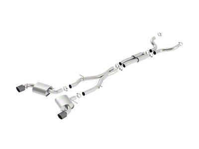 Borla S-Type Cat-Back Exhaust with Black Carbon Fiber Tips (16-24 Camaro SS Coupe w/o NPP Dual Mode Exhaust)